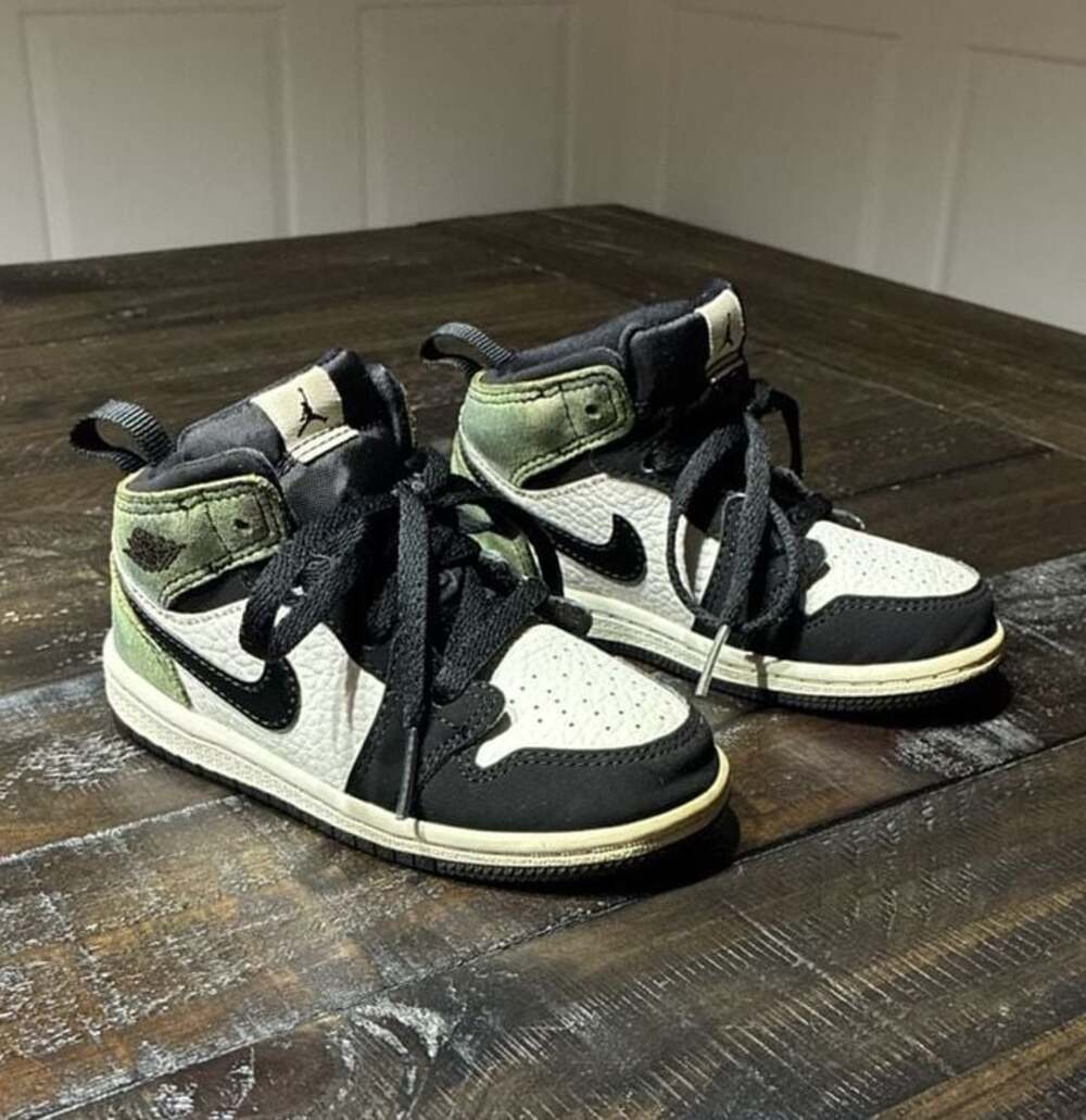 Jordan Air Jordan 1 Mid SE Camo Toddler (TD) Black/Medium Olive CW5561-001 Size